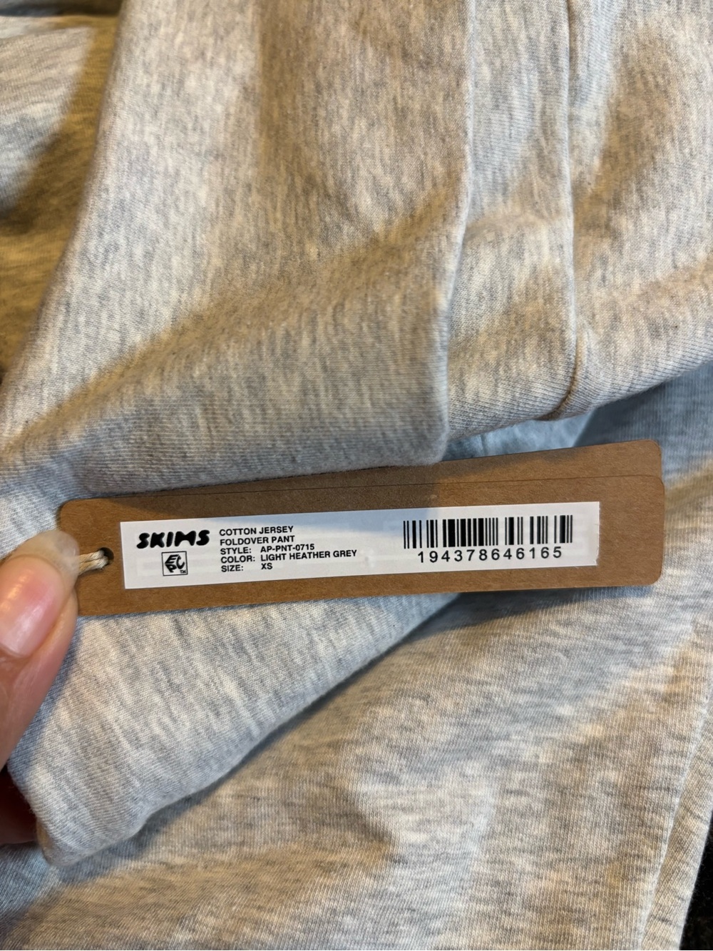 SKIMS cotton jersey  fold over pants Light Gray Flare Leggings nwt - Picture 2 of 2